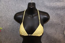 BIKINI OBERTEIL TRIANGEL GRÖSSE 38  WEISS  GELB MIT SILBERNAHT GESTREIFT H&M