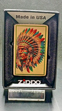 Zippo /  ein original Zippo aus der Gold-Case Fan Edition / Indian Chief