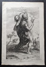 Occasus Familiae Niobe Original Kupferstich, ca. 1760, griechische Mythologie