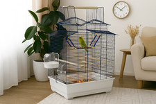 ZooPaul Vogelkäfig Wellensittiche Kanarien Freisitz mit Badehaus Leiter Zubehör