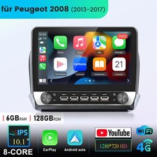 Für Peugeot 208/2008 2013-2017 10.1" Android 14 Autoradio GPS 128GB DAB+ CarPlay