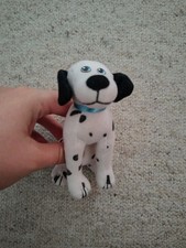 Plüschtier Stofftier Hund Dalmatiner 101 Halsband Niedlich Punkte blau Plüsch Kn