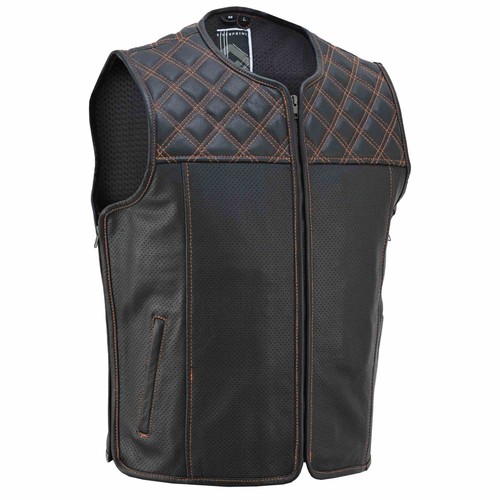 Leder bikerweste herren - leder,