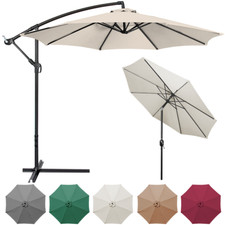 Ø2,7M Ø3M Sonnenschirm Ampelschirm Handkurbel Schirm Gartenschirm UV-Schutz NEU