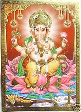 BILD GANESHA Hinduismus Prägedruck INDIEN Altarbild Vorlage Tattoo (18a