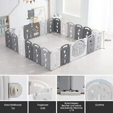 Laufgitter Baby Laufstall Absperrgitter Faltbar Krabbelgitter Kunststoff Grau DE