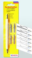 Kalligraphie Set Doppel-Federhalter natur mit 6 Federn von 0.5mm bis 3.00mm