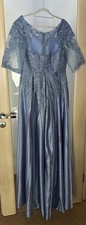 Ball Kleid A-Linie /Spitzenaplikation Gr. 42 - Abendkleid -Hellblau Neu