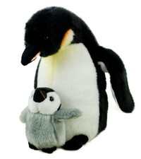 Pinguin mit Baby 26 cm stehend