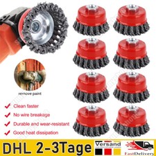 8/16x Topfbürsten Winkelschleifer M14 Rund Drahtbürste Für Flex Bohrmaschine DHL