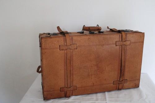 Vintage leder reisekoffer - leder,