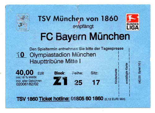Ticket tsv 1860 münchen - bl,