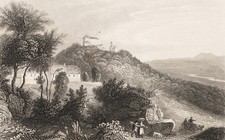 PAYNE (*1812) nach MAYER (*1834), Schloss auf Hügel mit Karren, Sst. Romantik