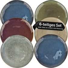 6 Steingut Teller Hochwertige