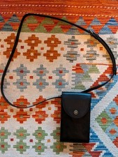 Black Sign Buffalo Leather Black Eye Handy Bag Cross body Passport The Flat Head