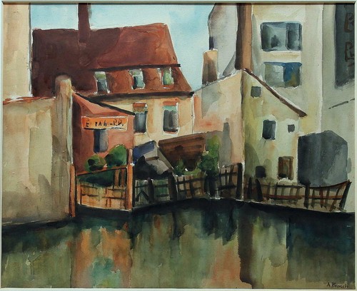 Großes aquarell stadtansicht - aquarell,
