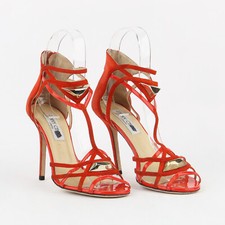 Damen Jimmy Choo Gebrauchte High Heels Sandaletten Lack Schuhe 841770