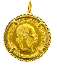 Österreich 1 Dukat 1915 Franz Josef PP Feingehalt 986/1000 mit Fassung 585 Gold