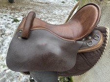 Wanderreitsattel Braun Leder, ohne Horn Verstellbare Kammer