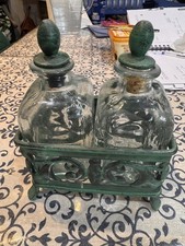 Villeroy & Boch Pergola Cruet Essig & Ölkrug Glasflaschen im Metallständer