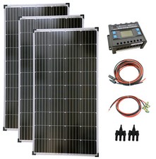 Komplettset 3x130 Watt Solarmodul Laderegler Photovoltaik Inselanlage