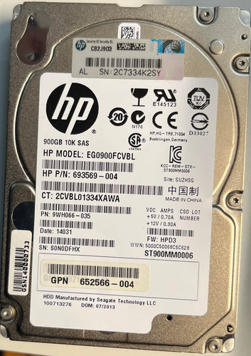Eg0900fcvbl hdd 900gb 10k - hp,