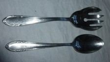 1 Set OSTALGIE DDR altes Salat Besteck ABS rostfrei DDR Ranke Motiv