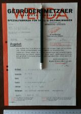 Briefkopf Werbung Reklame Papier Metzner Wendenburg Annaberg Tafel Waage  51
