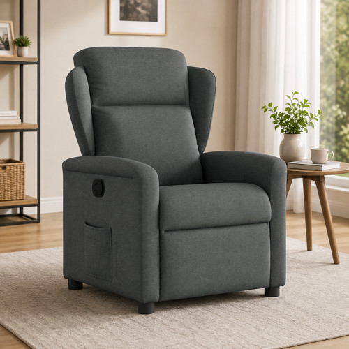 Relaxsessel dunkelgrau stoff - dunkelgrau,
