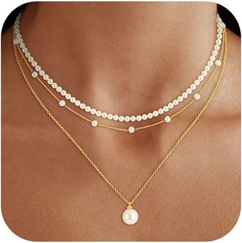 Perlenkette damen gold 18k - perlenkette,