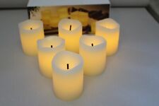 6er Set LED Kerzen aus Echtwachs mit Flackern  H 6 cm Ø 4,8 cm