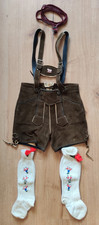 Kinder Lederhose weiches Hirschleder mit Strümpfen u. Schleife Kindertracht