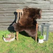 NATUR ÖKO LAMMFELL / SCHAFFELL MERINO BRAUN 130 - 140 X 70 - 85 NEU