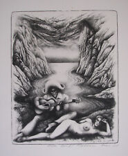 HELMUT KIES , 1933 - 2016 WIEN . " AKT und GITARRIST " LITHOGRAPHIE 1971 sign .