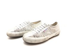 Superga Damen Sneaker Turnschuhe Halbschuhe Schnürschuhe Komfort Silber Gr. 39