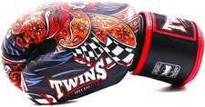 Twins Barong Boxhandschuhe  schwarz-rot  12OZ
