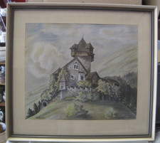 Signiert Gemälde Burg