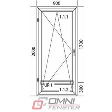 Tür PVC Balkontür 900 x 2000