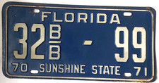 US Kennzeichen Florida 32 BB 99 USA Auto Car Nummernschild gelaufen 1970 / 1971