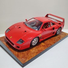 Modellauto burago Ferrari F40 1987 1:18 Made in Italy Rot Plexiglasvitrine inkl.