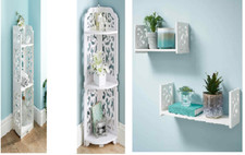 3 Etagen / 2 Stück Schweberegal Eckregale Wohnzimmer Schlafzimmer Möbel