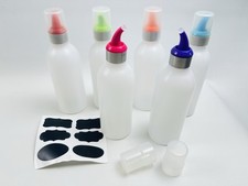 Saucenspender 5er Set Quetschflaschen zum Dekorieren mit bunten Deckeln