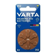 6 VARTA Größe 312 Pr41 Hör Hilfe batteries 1.45v Zink Luft Deutschland Exp 2028