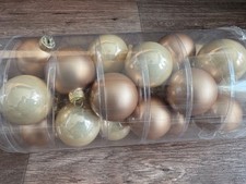 Nr. 73 Deko Weihnachten Glaskugeln creme/nougat 24 St. 4,5cm