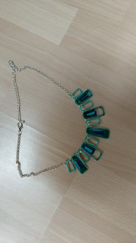Silbercollier mit glassteinen - silbercollier,