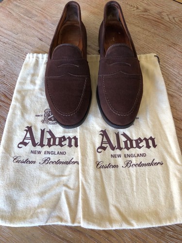 Alden loafer suede braun - alden,