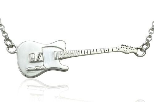 Sterling silver guitar - silver,