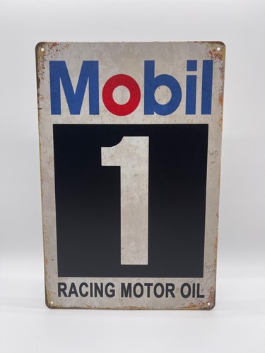 Blechschild mobil racing oil - 1,