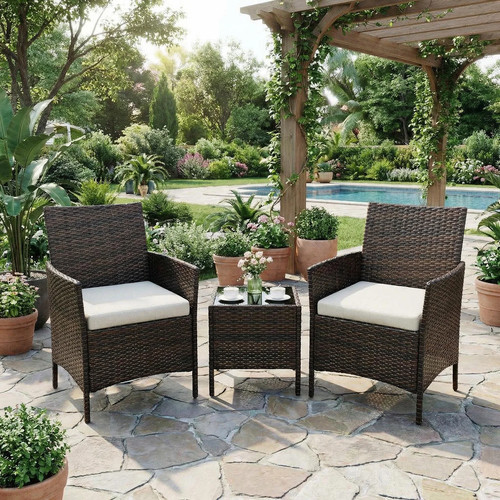3tlg bistro set rattan optik - 3tlg., bistro-set