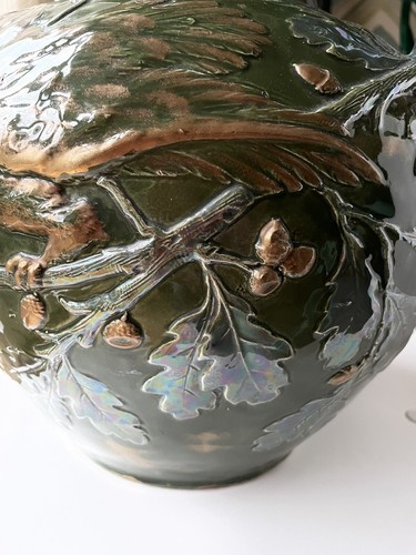 Jugendstl majolika vase - jugendstl,
